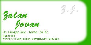 zalan jovan business card